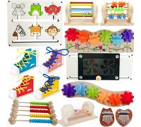 Giocattolo Montessori Busy Board in legno, parti fai-da-te, esercizio per il miglioramento delle dita del bambino, strumento didattico per l'educazione precoce, coordinazione mano-occhio, abilità di e