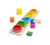 Giocattolo Montessori in legno per bambini da 1 a 3 anni, gioco di impilamento, puzzle educativo, sviluppo della motricità fine, colori past