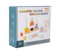 Giocattolo Montessori in legno per impilare personaggi creativi con perni | Puzzle di Impilamento, Giocattolo di Motricità Fine, Giocattolo per Sviluppo del Carattere