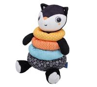 Giocattolo Morbido con Anelli Impilabili in Peluche per Neonati, Migliora la Coordinazione Occhio-Mano, Ideale per più Gruppi di età, 1x Giocattolo in Peluche Impilabile