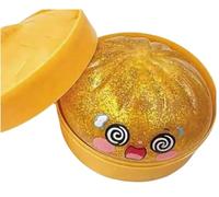 Giocattolo Morbido Glitter Dumpling Squishy gnocco glitterato da 4 pezzi, giocattolo squishy(Yellow)