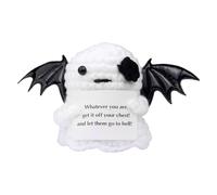 Giocattolo motivante all'uncinetto: manichino fantasma fatto a mano, peluche con emozioni positive, design a maglia con parole di supporto, scrivania scolastica, ufficio, decorazione per dormitori