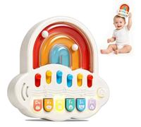 Giocattolo musicale 2 in 1 a partire da 1 a 2 anni, giocattolo educativo con pianoforte con luce e suoni di animali, giocattolo per abilità motorie per ragazze e ragazzi, come regalo di compleanno a