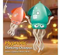 Giocattolo musicale da ballo a forma di polpo divertente per bambini - con rilevamento automatico degli ostacoli, carino, rilassante, giocattolo educativo per l'apprendimento precoce e luce notturna P