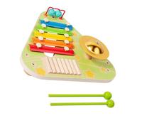 Giocattolo musicale di sviluppo per bambini con 4 strumenti in legno sicuri per l'esplorazione sensoriale e l'allenamento di coordinazione, giocattolo musicale per la coordinazione degli occhi della