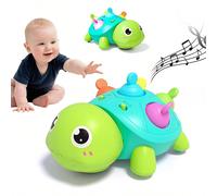 Giocattolo musicale per neonati a forma di tartaruga che striscia, con movimento a granchio, luci e suoni, adatto per il tummy time e i giochi per neonati da 6 a 12 mesi, con funzione di dentizione e 