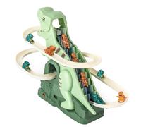 Giocattolo Musicale per Scale con Dinosauro che Si Arrampica e Scivola | Giocattolo Montagne Russe Interattivo - Set Gioco Pista Corsa con Luci e Musica per Bambini di 3+ Anni