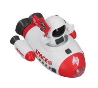 Giocattolo Navetta Spaziale Rotazione a 360 Gradi Electric Blash off Light Up Spaceship Toy per Bambini, Materiale ABS (Rosso)