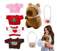 Giocattolo peluche capybara per rivestimento con abbigliamento, giocattolo coccolone con abbigliamento, giocattolo coccolone | Simpatico giocattolo coccoloso per vestirsi come un giocattolo di peluche