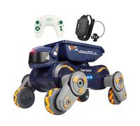 Giocattolo per auto con cane robot: innovativo veicolo acrobazie con controllo dei gesti e rilevamento remoto, interattivo di riconoscimento del movimento, funzioni audio musicali con pulv