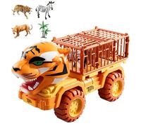 Giocattolo Per Auto Da Trasporto Inerzia - Camion Della Prigione Di Tigre Animale, Veicolo A Trazione Della Giungla | Safari Trasportatore Playset For Children, Rolling Classroom Truck Con Design In G