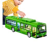 Giocattolo per autobus da città, grande giocattolo per autobus elettrico, 28,5 x 6,5 x 7,5 cm, giocattolo educativo per veicoli da gioco, modello di auto a batteria con musica e luce, porte apribili