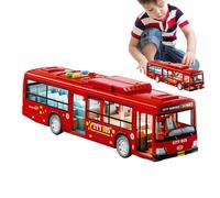 Giocattolo per autobus da città, grande giocattolo per autobus elettrico, 28,5 x 6,5 x 7,5 cm, giocattolo educativo per veicoli da gioco, modello di auto a batteria con musica e luce, porte apribili
