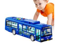 Giocattolo per autobus da città, grande giocattolo per autobus elettrico, 28,5 x 6,5 x 7,5 cm, giocattolo educativo per veicoli da gioco, modello di auto a batteria con musica e luce, porte apribili