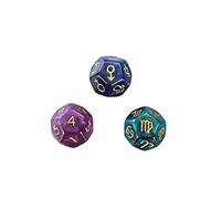 Giocattolo per bambini adulti 3 pezzi/set di cubi poledrici D12 bicolore Astrologia dromatica poledrica per la costellazione