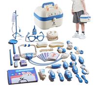 Giocattolo per bambini - Giochi di ruolo per bambini di 3 anni, Set con luci e suoni | Set da gioco con valigetta, Set da gioco con dottore per bambini, Dottore finto, multifunzionale, con luci e suon