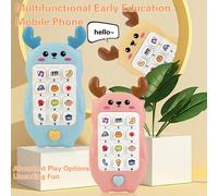 Giocattolo per bambini, telefono mobile musicale, forma animali cartoni animati, giocattolo di dentizione per neonati, giocattolo elettronico educativo per bambini piccoli con musica (senza batterie)