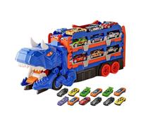 Giocattolo Per Camion Di Dinosauri - Veicolo Pieghevole Per Trasporto Di Dinosauri, Set Da Gioco Per Trasportatore Con 18 Auto, Set Di Avventure Su Pista, Regalo Di Compleanno Per Bambini, Veicolo Div