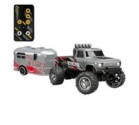 Giocattolo per camion telecomandato, camion telecomandati per ragazzi 1 64 | Giocattoli per camion auto RC Mini camion elettrico RC per ragazzi ragazze ba Grigio Con box rimorchio