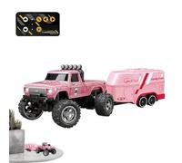 Giocattolo per camion telecomandato, camion telecomandati per ragazzi | Cingolato fuoristrada Vacanza Compleanno Indoor Outdoor Ragazzi Ragazze Rosa Con box rimorchio