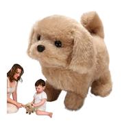Giocattolo per cani a passeggio: cucciolo animato elettronico, compagno interattivo di peluche, giocattolo con suono di movimento, movimento a coda di corteccia | Attività attraente progettata per