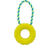 Giocattolo per cani anello con corda ø 15/31 cm lime