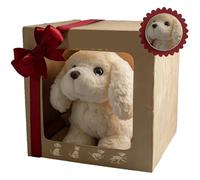 Giocattolo per cani che cammina, il mio cucciolo robot realistico, abbaia seduto e morbido peluche, incoraggia il gioco fantasioso per bambini, feste, ragazzi e ragazze white