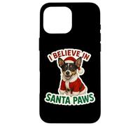 Giocattolo per cani Fox Terrier I Believe In Santa Paws Merry Christmas Custodia per iPhone 16 Pro Max