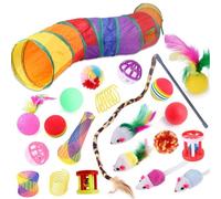 Giocattolo Per Cani Furry Mouse Set Di 22 Aste Per Topi Con Tunnel A Molla