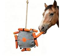 Giocattolo per cavalli, palla per carote, diametro 19 cm, da riempire con carote, giocattolo per cavalli per l'occupazione e alleviare lo stress, palla per cibo da appendere per stalla, salice (palla