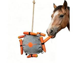 Giocattolo per cavalli, palla per carote, diametro 19 cm, da riempire con carote, giocattolo per cavalli per l'occupazione e alleviare lo stress, palla per cibo da appendere per stalla, salice (palla