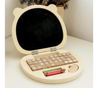 Giocattolo per computer portatile in legno, finto tavolo da disegno per computer