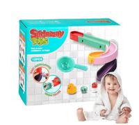 Giocattolo Per Diapositive Della Vasca Da Bagno - Giocattoli Da Bagno Di Aspirazione, Con Doccia Per Bambini | Traccia A Parete A Parete Con Palline Rotolanti, Gioco Educativo Interattivo Colorato Per