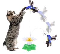 Giocattolo per Gatti Teaser Interattivo per Interni, Giocattolo per Colibrì Rotante Elettrico A 360°, Giocattolo per Gatti Elettrico Rotante Divertente E Vivido (Il Colore Dell'uccello È Casuale)