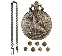 Giocattolo per giochi da tavolo - Custodia per orologio da tasca con incisione drago, set di ďa gioco con custodia ṕer orologio đa tasca, p̀er giochi d́a tavolo di ruolo p̃er Halloween,