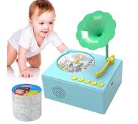 Giocattolo per giradischi fonografo - ABS 120x100x60 mm | Gramofono musicale per bambini con 96 carte, giocattolo per conteggio racconti per l'istruzione precoce, fonografo di musica educativa per