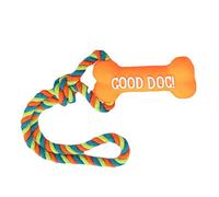 Giocattolo Per La Dentizione del Cane, Rumore in Stile Osso Che Fa Rumore in Silicone Sicuro Corda da 11,4 Pollici Colori Vivaci Giocattolo da Masticare Per Cuccioli di Piccolo Animale (arancia)