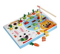 Giocattolo Per La Pesca Delle Carote Da Tirare | Gioco Di Raccolta Delle Carote Giocattolo Di Pesca In Legno - Gioco Educativo Precoce Puzzle Di Selezione Colori Per Bambini