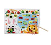 Giocattolo Per La Pesca Delle Carote Da Tirare,Gioco Di Raccolta Delle Carote Giocattolo Di Pesca In Legno - Gioco Educativo Precoce Puzzle Di Selezione Colori Per Bambini