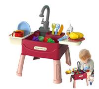 Giocattolo per lavello da gioco per bambini - Gioco di Dimensioni 45,2x29,8x37,9 cm | Giocoo per bambini Ruolo del lavello Giocattolo per l'acqua corrente Materiale ABS Set da per interni e