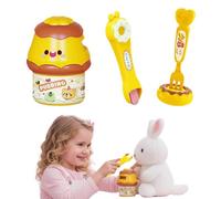 Giocattolo per mangiare budino, hamburger, set di cibo finto, simulazione snack gelato, giocattoli per l'alimentazione con cucchiaio, budino educativo precoce, accessori da cucina per compleanno