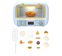 Giocattolo per Microonde per Bambini con Cibo E Giochi da Cucina, Giocattoli per Il Gioco di Ruolo, Giocattoli Educativi con Luci E Suoni, Blu