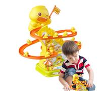 Giocattolo per montagne russe d' | Cartoon Light Up Roller Coaster giocattolo con musica, giocattolo in mobile interattivo che sale scale per bambini