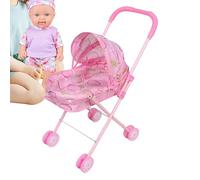 Giocattolo Per Passeggino Per Bambini - Tendalino Regolabile, Attrezzatura Pieghevole, Accessorio Per Bambine | Pieghevole Per Carrozzina In Miniatura Leggera Rosa, Attrezzatura Per Spingere La