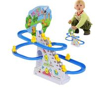 Giocattolo per scale per arrampicata elettrica, set di giochi per tracce di dinosauro di elettrica, per le montagne russe per le scale, educativi con luci