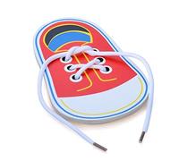 Giocattolo per scarpe con allacciatura in legno, Impara a legare i lacci Infilare i giocattoli educativi per le abilità motorie, Scarpe con lacci Gioco da tavolo educativo precoce per bambini Toddler