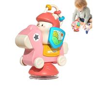 Giocattolo per seggiolone spinner appiccicoso, giocattoli per l'attività del seggiolone,Giocattolo vassoio per lo sviluppo dei cartoni animati con ventosa | Teeterrativo interattivo educativo per pavi