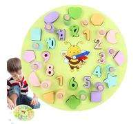 Giocattolo per selezionatore di forme di numeri in legno, orologio di apprendimento per - Giocattolo matematico colorato con tavola abbinato | Attività di apprendimento prescolare, labirinto educativo