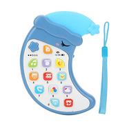 Giocattolo per telefono, giocattolo per telefono a forma di luna per bambini Giocattolo per massaggiagengive per bambini Apprendimento educativo Mobile con effetti musicali per bambini(Blu)