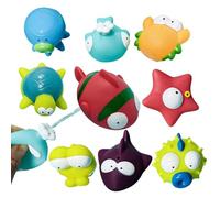 Giocattolo per vasca da bagno per bambini, set da 9 pezzi, con simpatici personaggi senza fori, tema animali da doccia, divertimento - per piscina, acquatico, casa e viaggio a partire 6